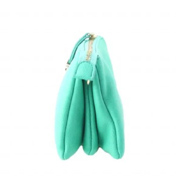 Turquoise Wristlet Clutch Messenger Bag for Women - Cruelty Free - Picture 3 of 4